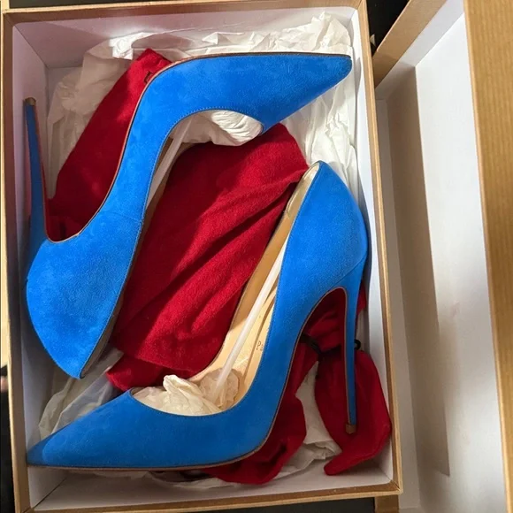 CHRISTIAN LOUBOUTIN SO KATE BLUE HEELS - Picture 1 of 7